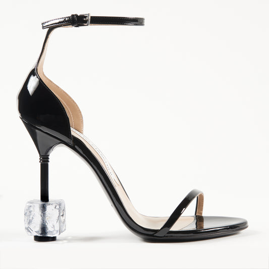 Icy Sandal Black Patent