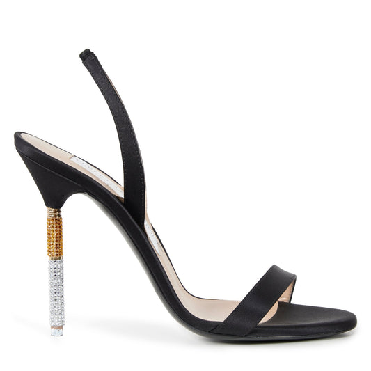 Smoking Hot Eva Sandal Satin Black
