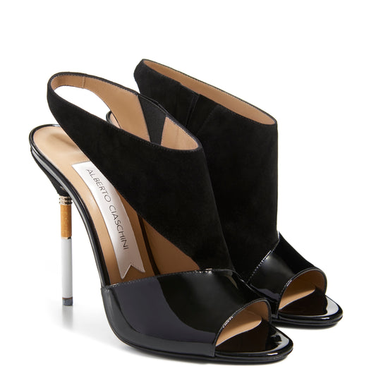 Smoking Hot Open-Toe Patent-Suede